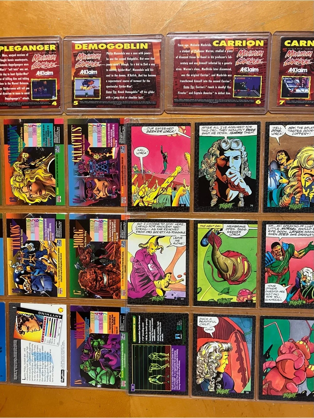 Vintage 90s Marvel Trading Card Lot Maximum Carnage Promo